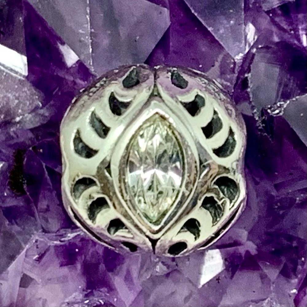 Chamilia Sterling Silver Clear April Birthstone Marquise Crystal Bead Charm